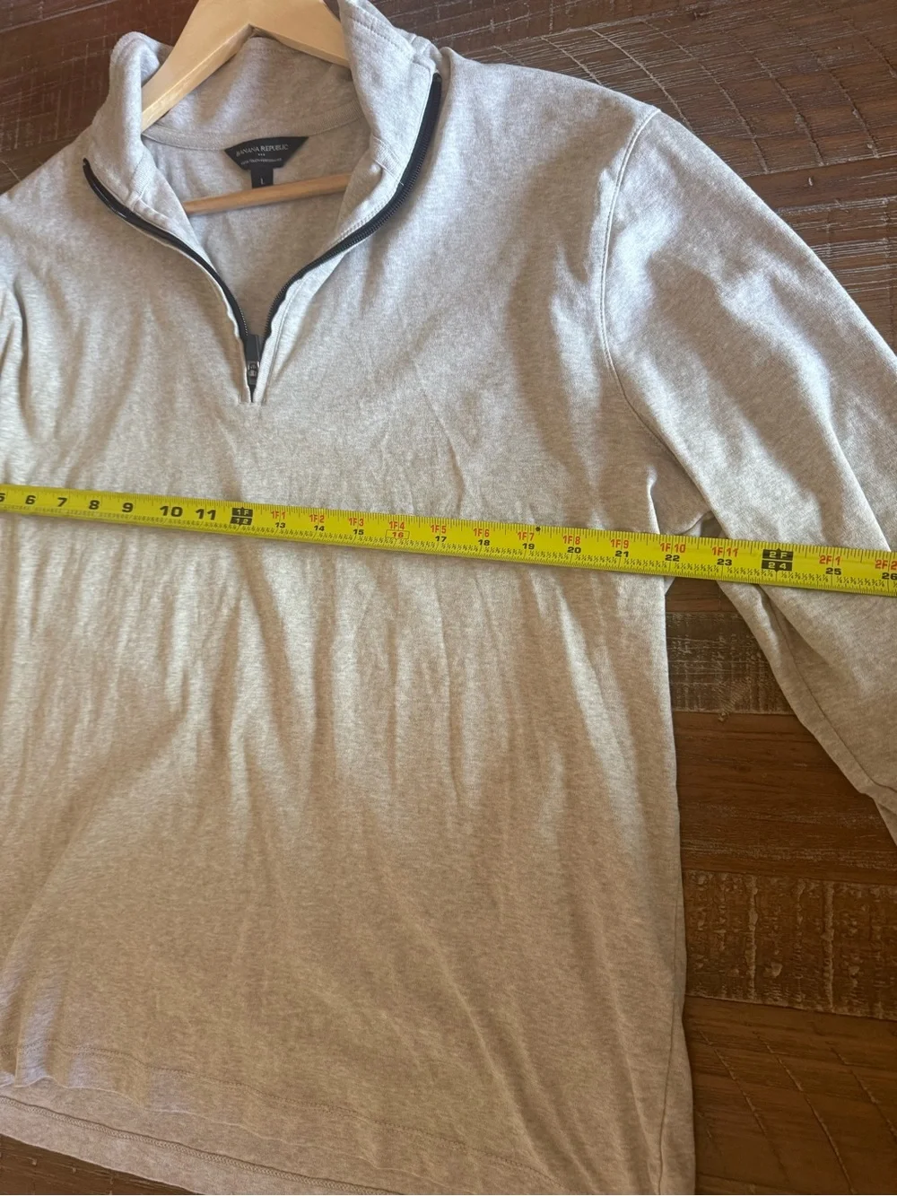 Banana Republic Men's Gray Quarter Zip Pullover Sweater Knit size L